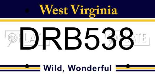 DRB538 West Virginia License Plate