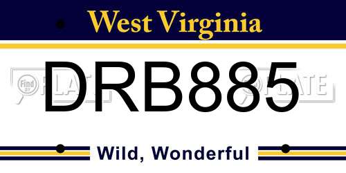 DRB885 West Virginia License Plate