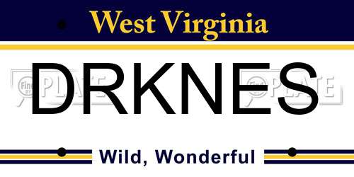 DRKNES West Virginia License Plate
