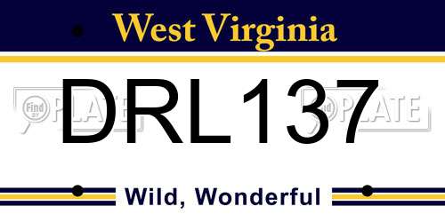 DRL137 West Virginia License Plate
