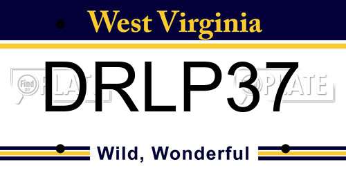 DRLP37 West Virginia License Plate