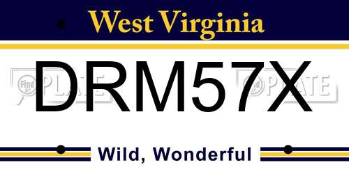 DRM57X West Virginia License Plate