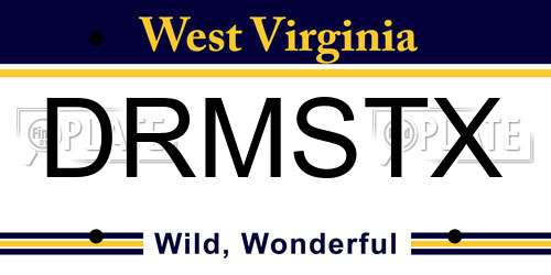 DRMSTX West Virginia License Plate