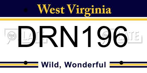 DRN196 West Virginia License Plate