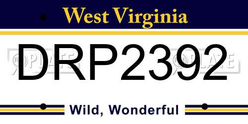 DRP2392 West Virginia License Plate