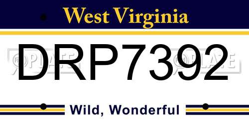 DRP7392 West Virginia License Plate
