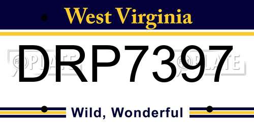 DRP7397 West Virginia License Plate