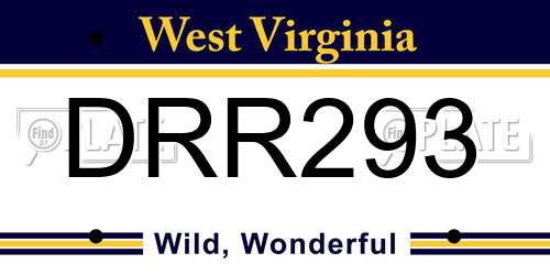 DRR293 West Virginia License Plate