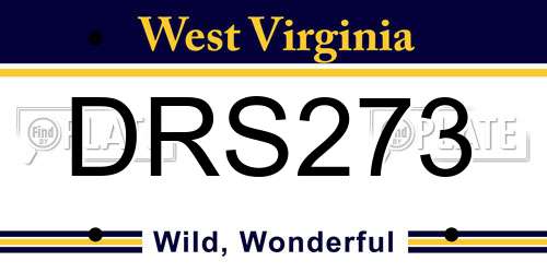 DRS273 West Virginia License Plate