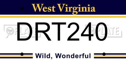DRT240 West Virginia License Plate