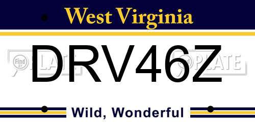 DRV46Z West Virginia License Plate