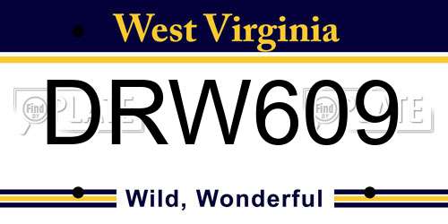DRW609 West Virginia License Plate