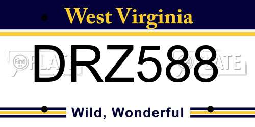 DRZ588 West Virginia License Plate