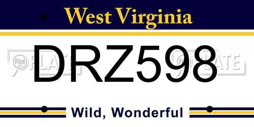 DRZ598 West Virginia License Plate