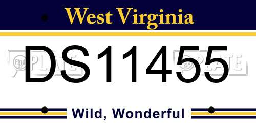 DS11455 West Virginia License Plate