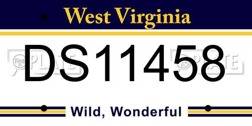 DS11458 West Virginia License Plate