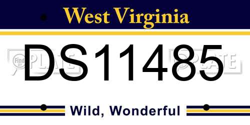 DS11485 West Virginia License Plate
