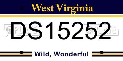 DS15252 West Virginia License Plate