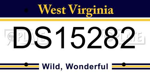 DS15282 West Virginia License Plate