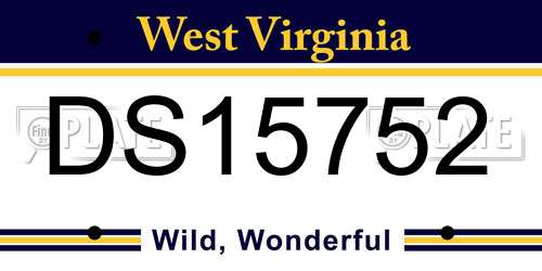 DS15752 West Virginia License Plate
