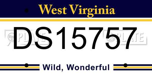 DS15757 West Virginia License Plate