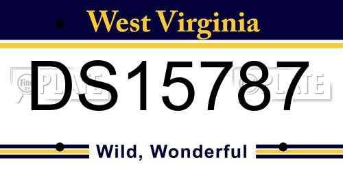 DS15787 West Virginia License Plate