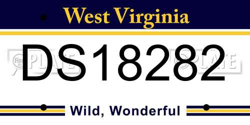 DS18282 West Virginia License Plate