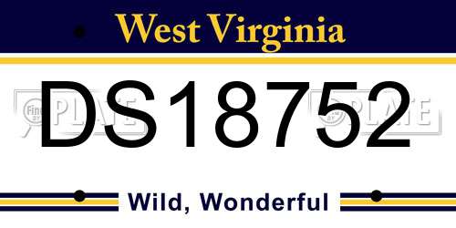 DS18752 West Virginia License Plate