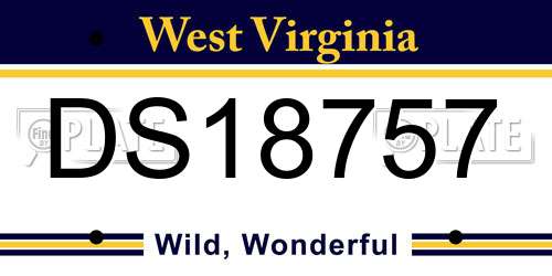DS18757 West Virginia License Plate