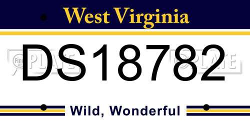DS18782 West Virginia License Plate
