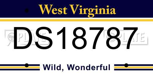 DS18787 West Virginia License Plate