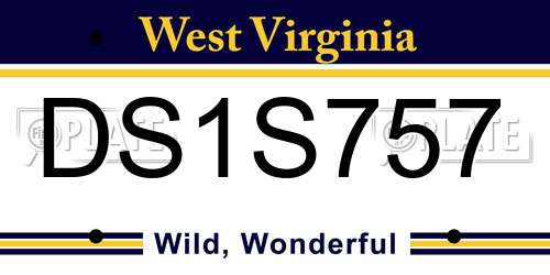 DS1S757 West Virginia License Plate