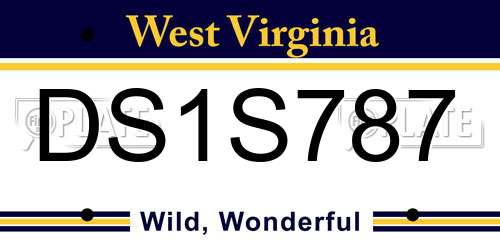DS1S787 West Virginia License Plate