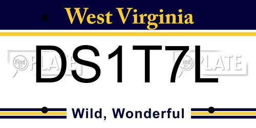 DS1T7L West Virginia License Plate
