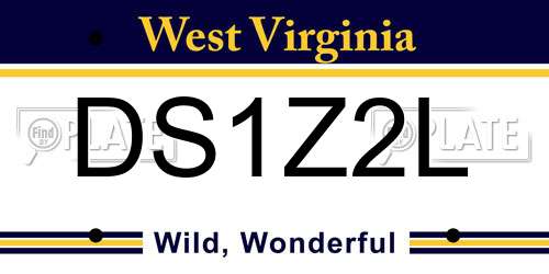 DS1Z2L West Virginia License Plate