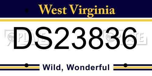 DS23836 West Virginia License Plate