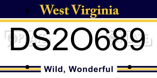 DS2O689 West Virginia License Plate