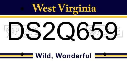 DS2Q659 West Virginia License Plate
