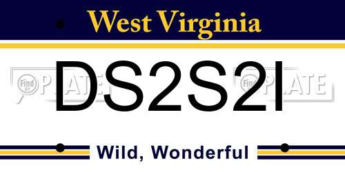 DS2S2I West Virginia License Plate