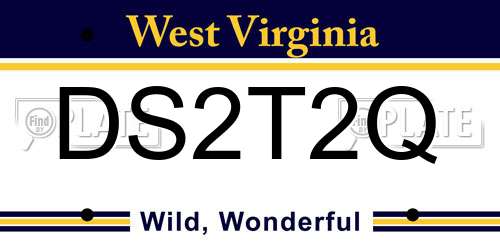 DS2T2Q West Virginia License Plate
