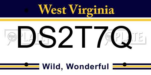 DS2T7Q West Virginia License Plate