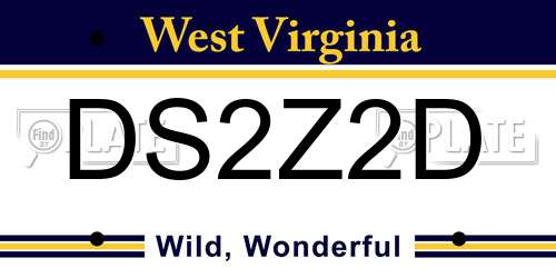 DS2Z2D West Virginia License Plate
