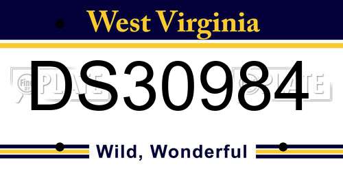 DS30984 West Virginia License Plate
