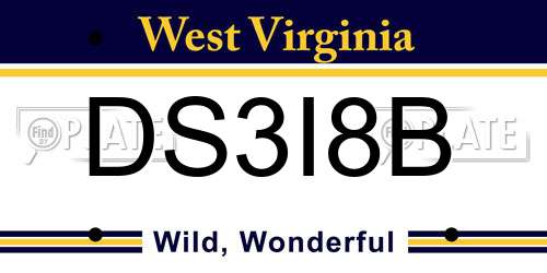 DS3I8B West Virginia License Plate