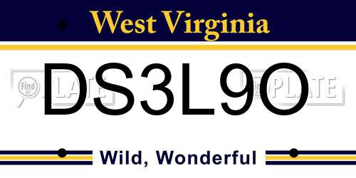 DS3L9O West Virginia License Plate
