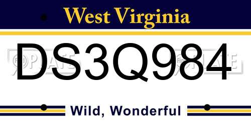 DS3Q984 West Virginia License Plate