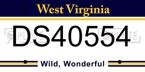 DS40554 West Virginia License Plate