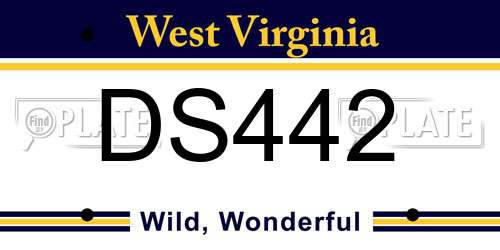 DS442 West Virginia License Plate