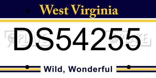 DS54255 West Virginia License Plate