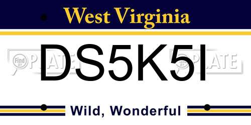 DS5K5I West Virginia License Plate